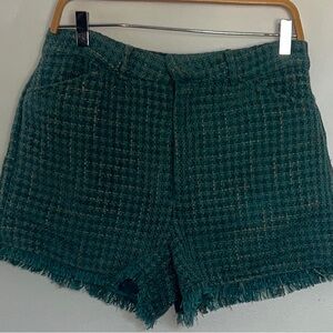 Forever 21 Green Tweed High Waist Shorts